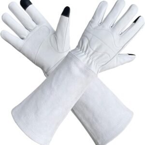 Thorn Proof Gardening Gloves for Women & Men,Long Cuff Rose Pruning,With Leather Palm,Gauntlet for Bush Trimming