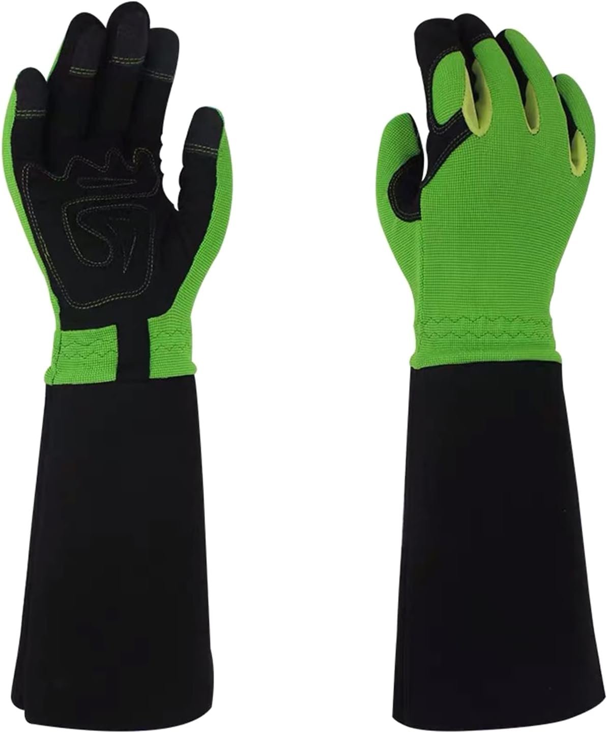 Rose Pruning Gardening Gloves, Long Sleeve, Puncture | Heavy Duty for Rose Pruning, Thorn, Thick Leather, Green / Purple Garden Work Gloves