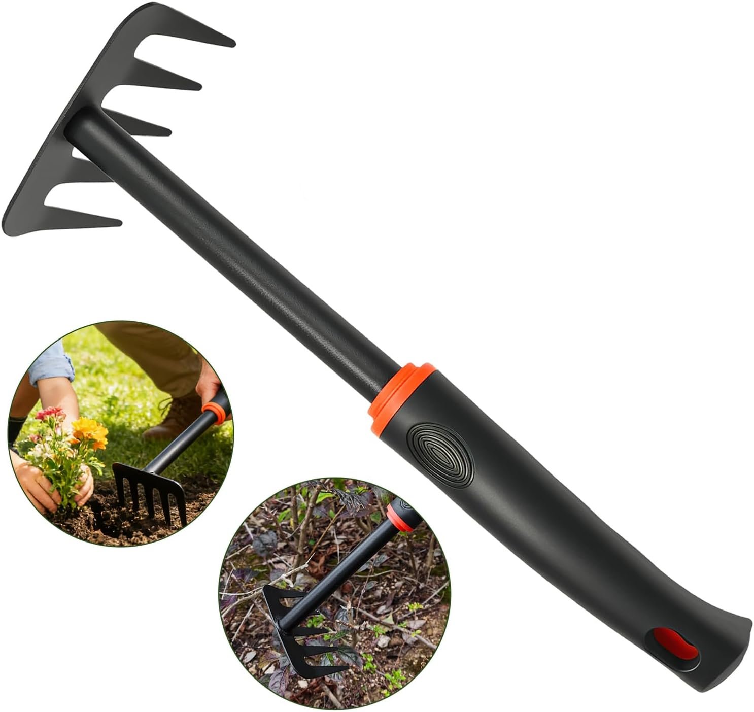 Weed Rake, Small Garden Weeder Rake, Gardening Weeding Tool for Rake for Leaves for Vegetable Gardening Backyard Farm Planting