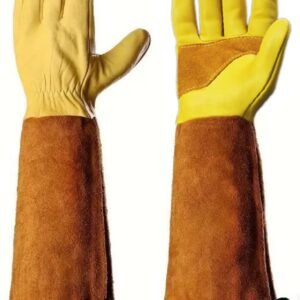 Leather Work Gloves, Reinforced Durable Gardening Gloves,Cowhide Work Gloves,Puncture & Cut Resistant