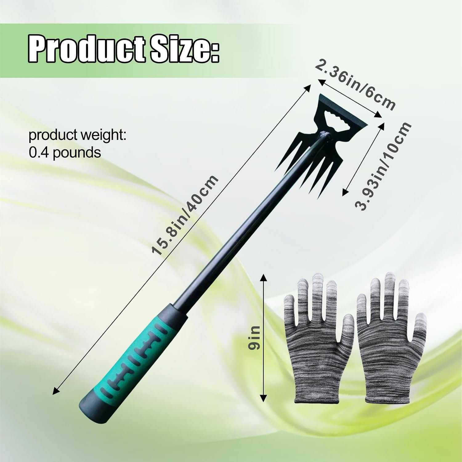 2Pcs Weed Puller Tool- 6 Teeth Manganese Steel Gardening Hand Weeder Tools | Uprooting Weeding Tool, Weed Removal TooL, Dual Purpose, Portable, Non-Slip, Weed Pulling Tool for Yard Garden Lawn Farm - Image 2
