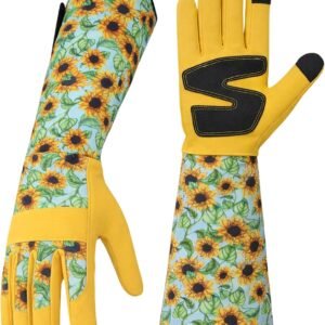 Sunflower Gardening Gloves Thorn Proof for Women Touchscreen Fingertips | Breathable Yard Work Glove