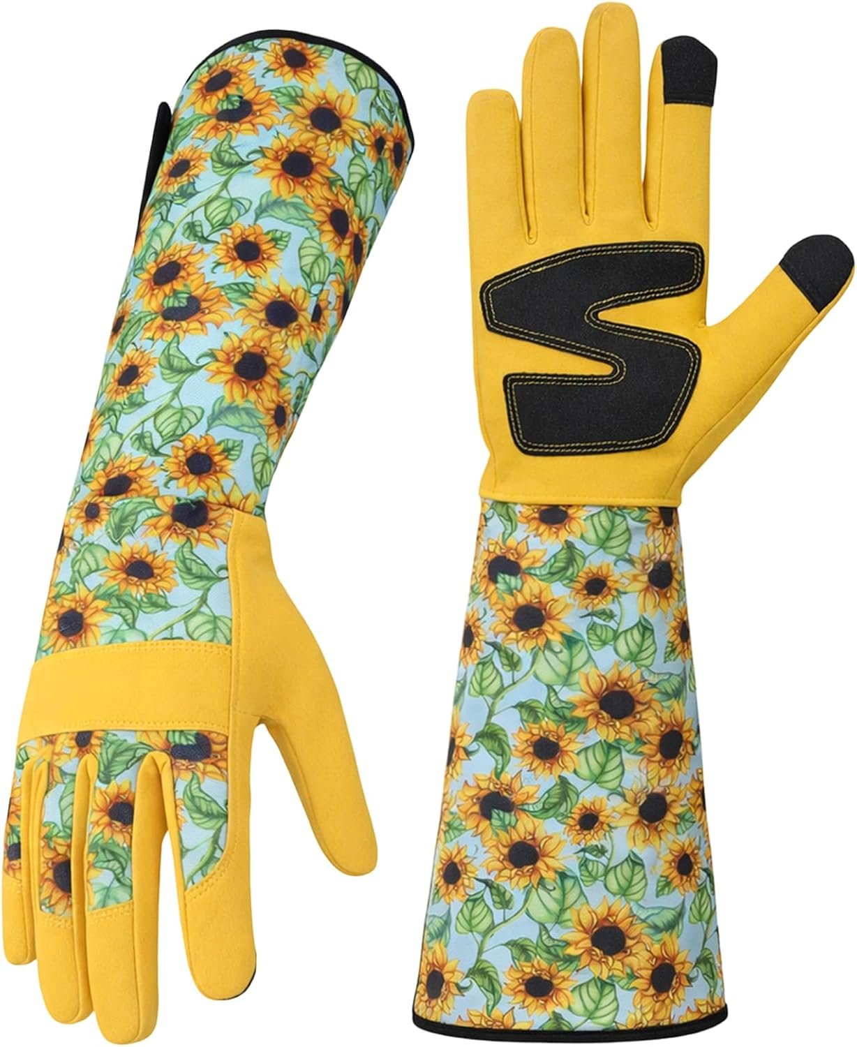 Sunflower Gardening Gloves Thorn Proof for Women Touchscreen Fingertips | Breathable Yard Work Glove