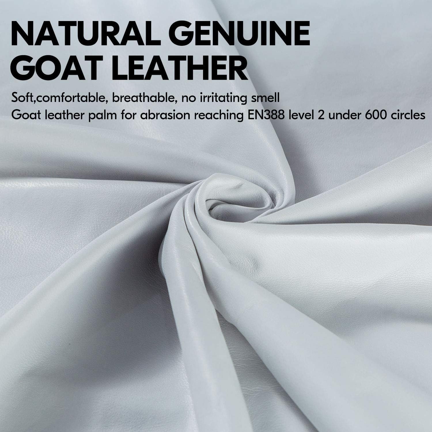 1-Pair Premium Genuine Goat Leather Extra-Long Cuff Thornproof Gardening Gloves (Size M, Pink White, ) - Image 2