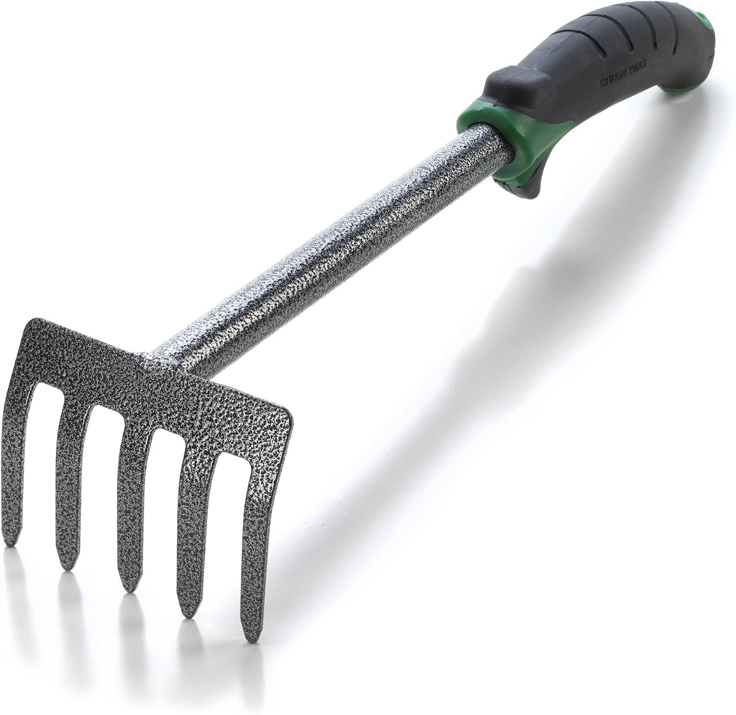 Hand Cultivator Mini Rake - ErgoGrip with Bend Proof Carbon Steel Design - Hand Tool loosens Soil, rips Out Weeds, Hand Tiller Garden Tool - Rust Proof Heavy Duty Tines and Shaft